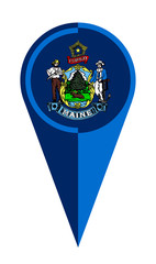 Maine Map Pointer Location Flag