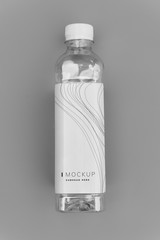 Design space on a water bottle label mockup