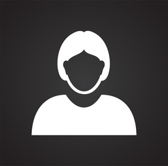 Profile icon on black background for graphic and web design, Modern simple vector sign. Internet concept. Trendy symbol for website design web button or mobile app