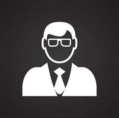 Profile icon on black background for graphic and web design, Modern simple vector sign. Internet concept. Trendy symbol for website design web button or mobile app