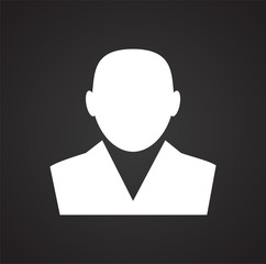 Profile icon on black background for graphic and web design, Modern simple vector sign. Internet concept. Trendy symbol for website design web button or mobile app