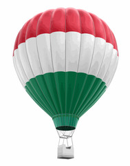 Hot Air Balloon with Hungarian Flag. Image with clipping path