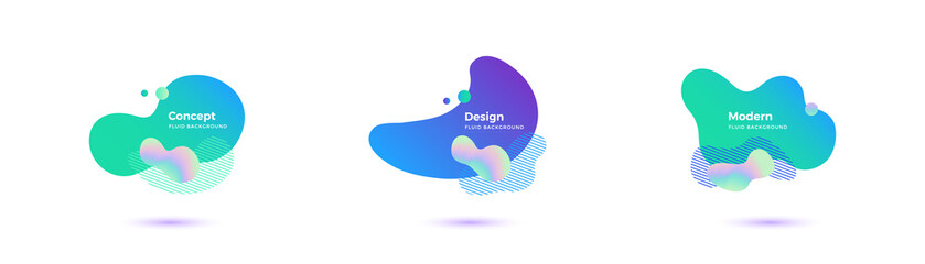 Fluid and liquid shapes. Trendy design templates.