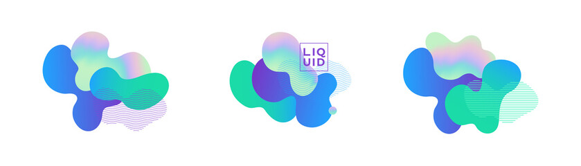 Fluid and liquid shapes. Trendy design templates.