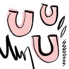 Scribble creative background. Universal pattern. Unique stylish modern brush painting, light colors abstract poster