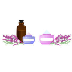 Obraz na płótnie Canvas Botanical Lavender products with essential oil