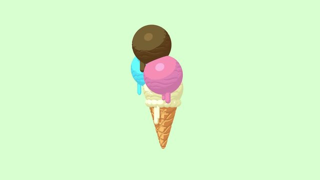 3d rendering animation of ice cone