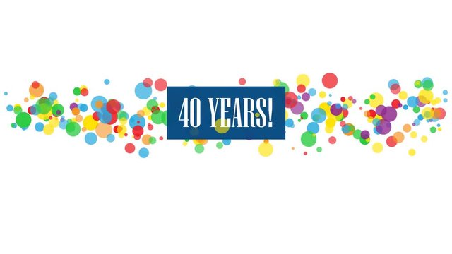 40 YEARS colorful kinetic type banner