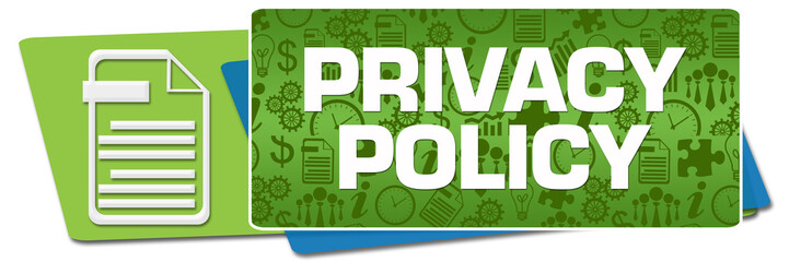 Privacy Policy Green Business Texture Blue Rounded Squares 