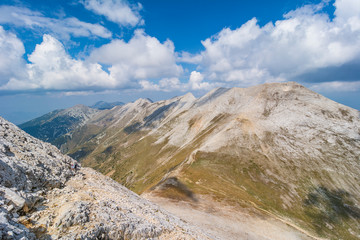 view from Vihren peak in Pirin mountain, Bulgaria