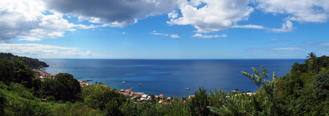 panoramic view of the bay of Saint Pierre in Martinique. FWI