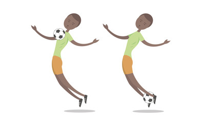 Black african american soccer football character vector image - Images vectorielles 