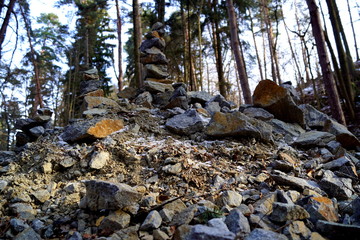 Pile of stones and stone tower - Tercino udoli, Nove Hrady, South Bohemia