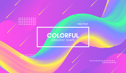 Abstract Wave Gradient Liquid Shape. Pastel Background.