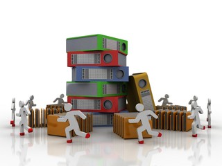 3d rendering folder with documents