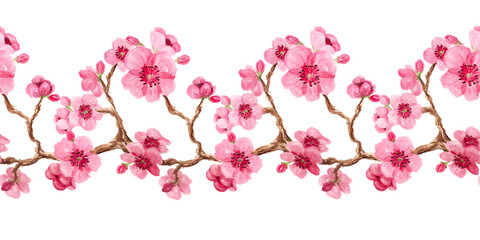 Seamless pattern with sakura