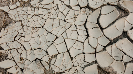 Dry land and cracked ground.