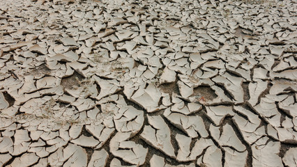 Dry land and cracked ground.