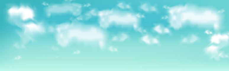 Naklejka na ściany i meble Blue sky with clouds Vector realistic. Beautiful banner templates