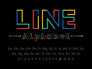 vector of modern abstract color line font