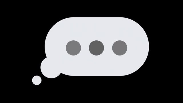 A simple element of a thought bubble, email, or text message popping up, with typing or thinking dots slowly pulsing inside of it, reminiscent of someone taking a long time to type a message