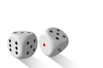 dices on black background