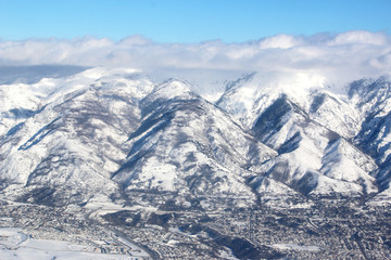 Fototapeta na wymiar Wasatch Front Mountains by Salt Lake City, Utah