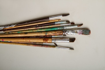 Obraz premium Old dirty brushes