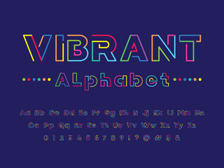 vector of modern abstract color line font