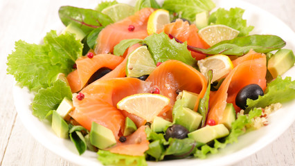 lettuce and salmon