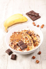 oatmeal with banana and chocolate