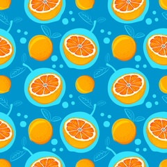 Grapefruit seamless pattern. Sketch grapefruites. Citrus fruit background. Elements for menu, greeting cards, wrapping paper, cosmetics packaging, posters etc