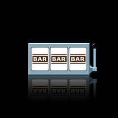 Bar slot reels icon vector illustration