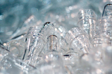 Raw material of PET (Polyethylene terephthalate ) preform before made to bottle water in industry.