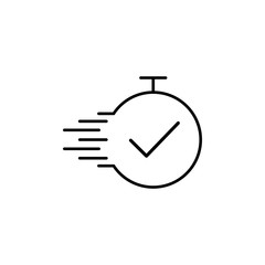 Task time line vector icon. Deadline, best time, completion. Fast time concept. Vector illustration for topics like business, management, competition. Isolated on white background.