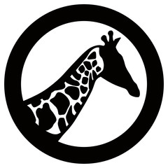 Giraffe head in a circle