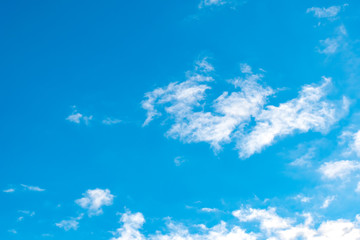 Blue sky with white clouds. Daytime and good weather