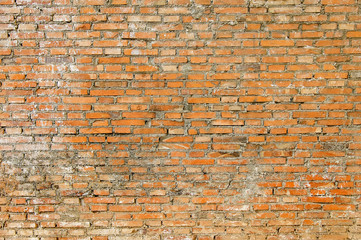 Old brick wall with white paint background texture
