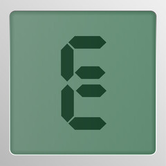 Digital character set typeface on a screen, vector illustration