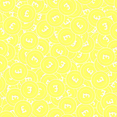 British pound gold coins seamless pattern. Authent
