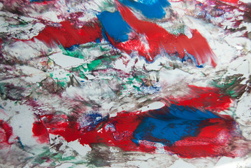 Abstract and colorful painting with texture details