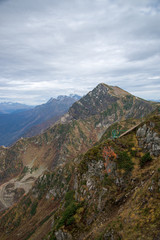 Naklejka premium Sochi. the highest point is the cable car to Rosa peak.