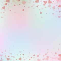 Red heart love confettis. Valentine's day falling 