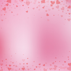 Red heart love confettis. Valentine's day falling 