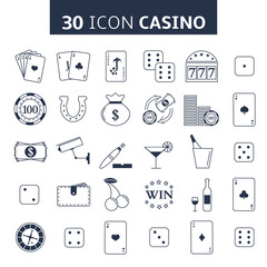 Vector casino icons set