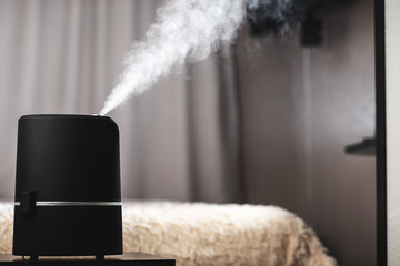 The steam from the humidifier night in a child's bedroom, a lot of volume pair