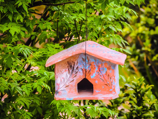 Bird house on tree
