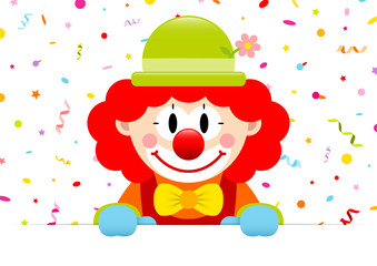 Clown Red Hair Banner Streamers & Confetti