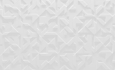 White Abstract Geometric Background (3D Illustration)