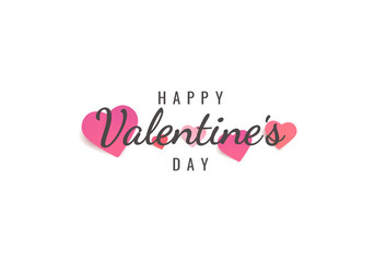 Vector illustration on the theme Valentine Day. Typographic lettering Happy Valentine's Day on a white background.